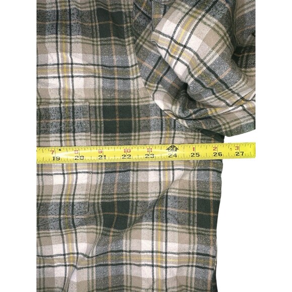 Eddie Bauer Relaxed Fit Plaid Button-Up Shirt XL Green Yellow 100% Cotton - Picture 5 of 5